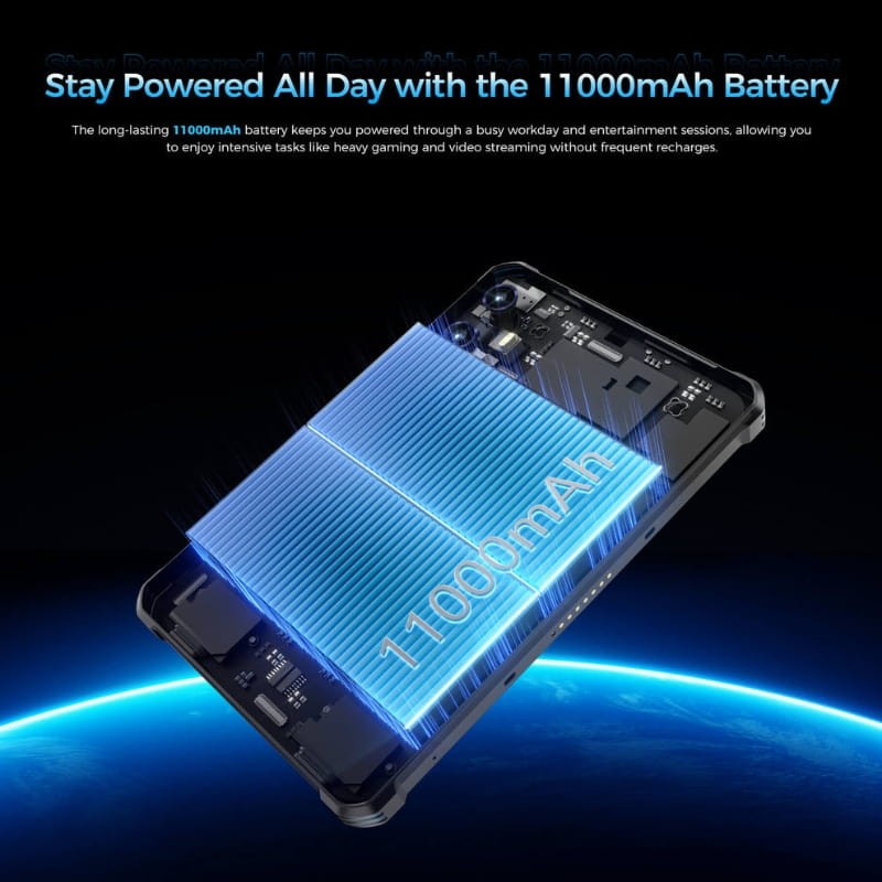 Oukitel RT3 Plus 8'' 4GB/128GB WiFi + 4G Negro - capacidad de la batería