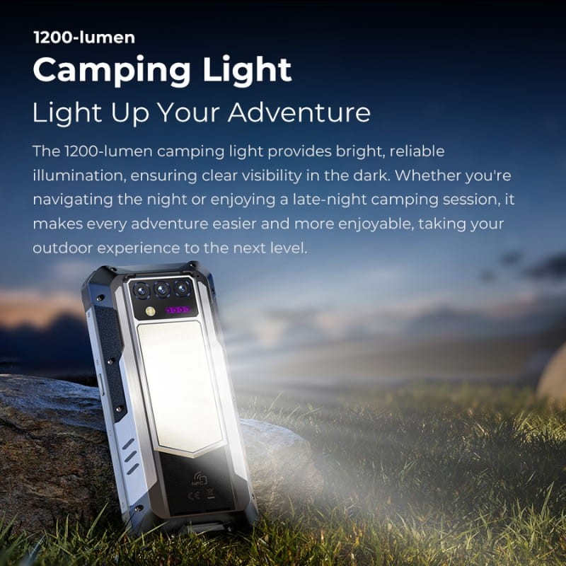 Oukitel WP100 5G 12GB/512GB Rugged - linterna integrada