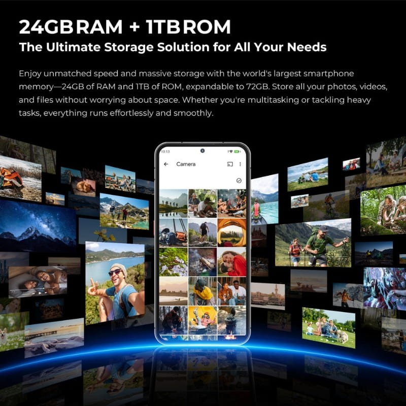 Oukitel WP200 Pro 5G 24GB/1TB Gris - capacidad de memoria