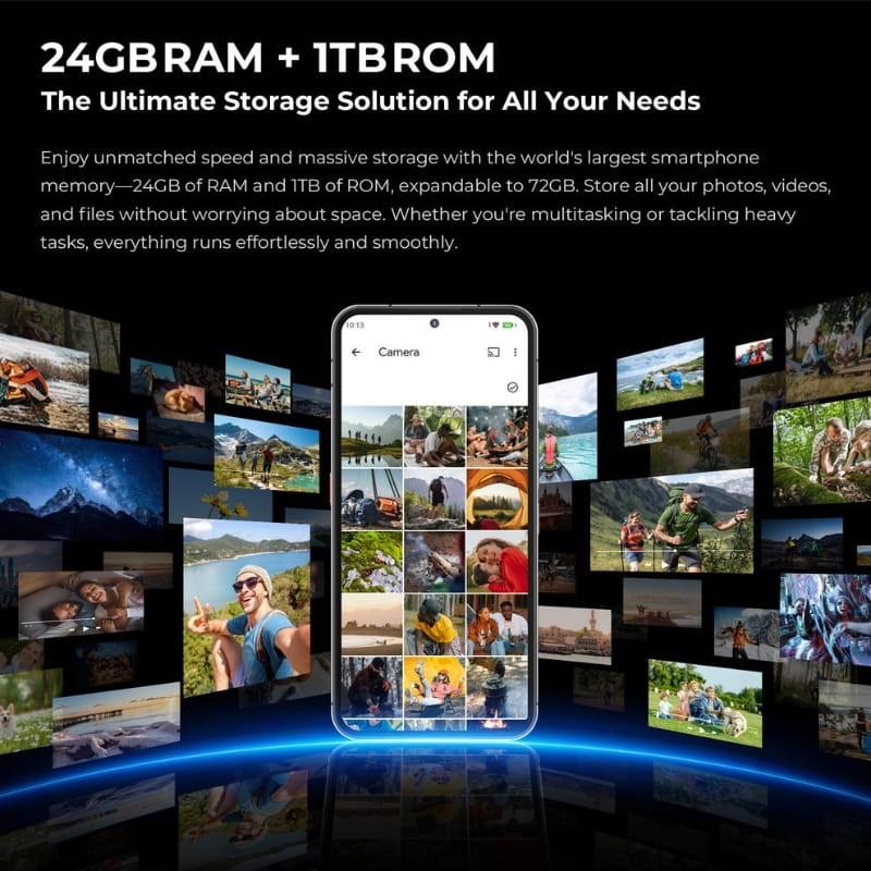 Oukitel WP200 Pro 5G 24GB/1TB Gris - capacidad de memoria