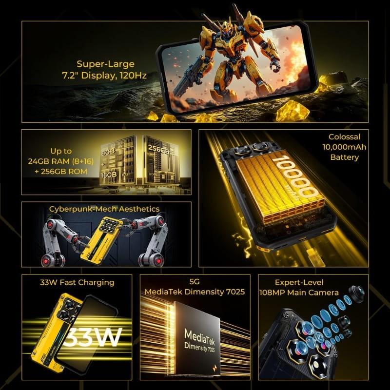 Oukitel WP60 5G 8Go/256Go Argent - points forts