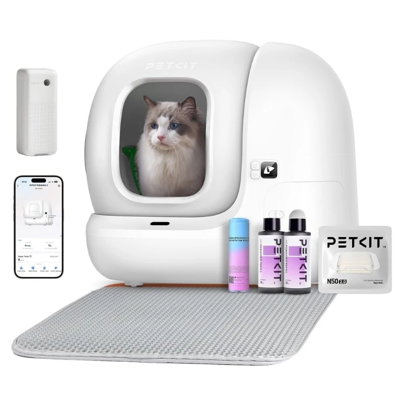 Arenero Automático PETKIT Pura Max 2 - Con tecnología xSecure e incluye kit de eliminación de olores - Control APP - Capacidad extragrande
