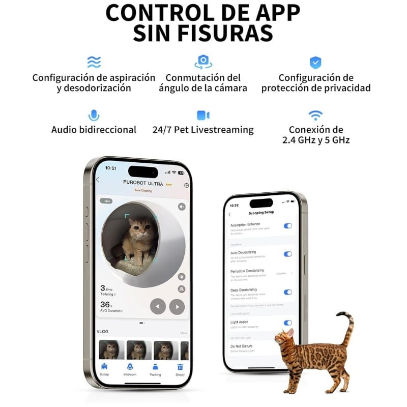 PETKIT Purobot Ultra - Cámara con tecnología IA - control a través de app
