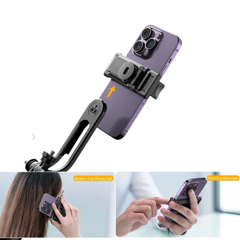 Palo Selfie C13D con Led, Trípode extensible 1.35m para Móviles y cámaras - con mando inalámbrico Negro - sosten smartphone