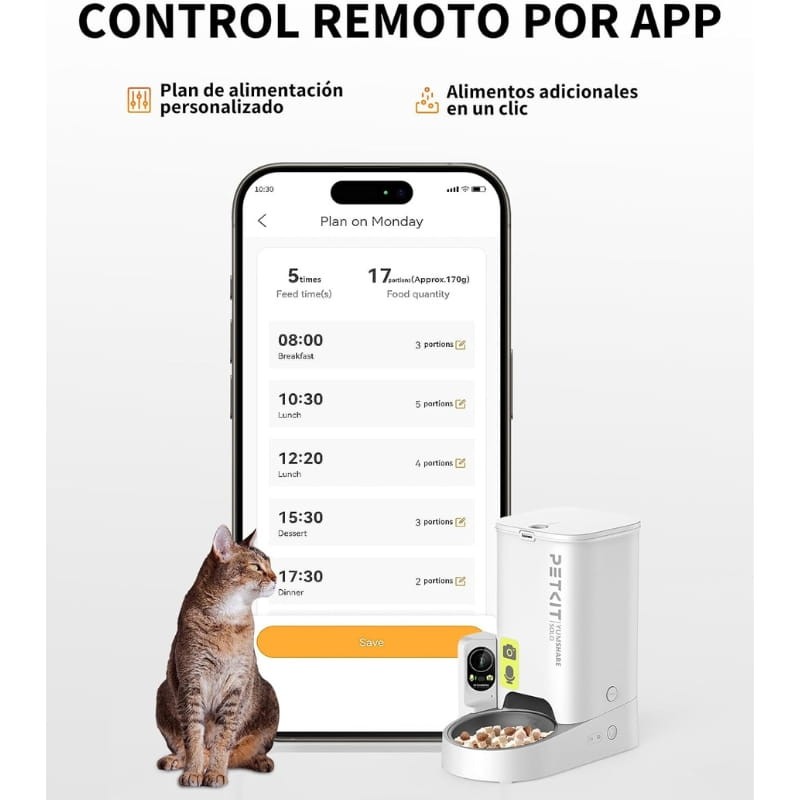 Petkit Yumshare Solo Con Cámara Blanco - control a través de app