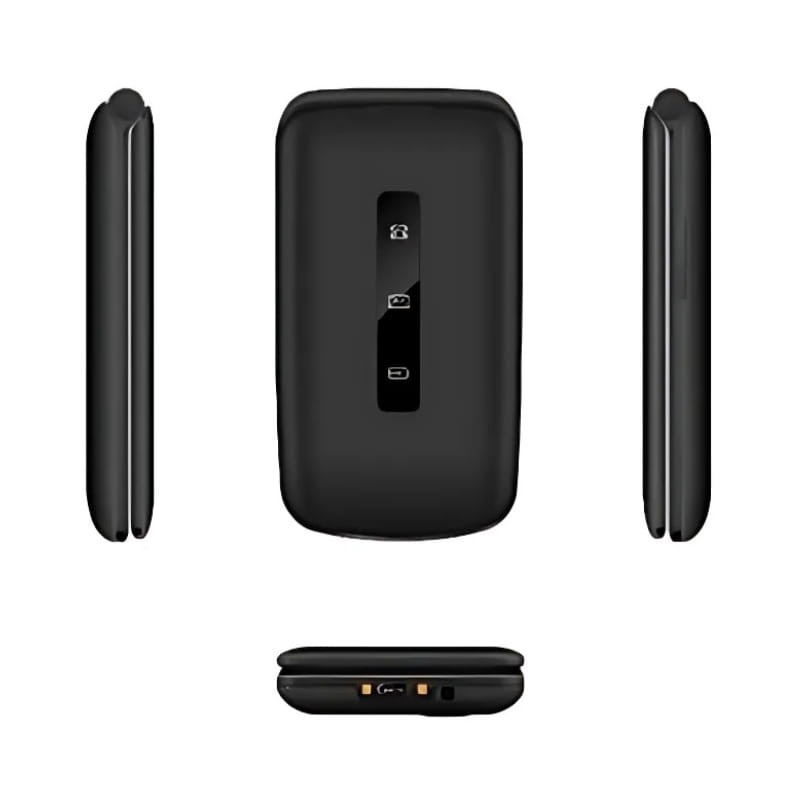 Qubo P-210NW 4G Noir - Téléphone portable pour les personnes âgées - design avec couverture