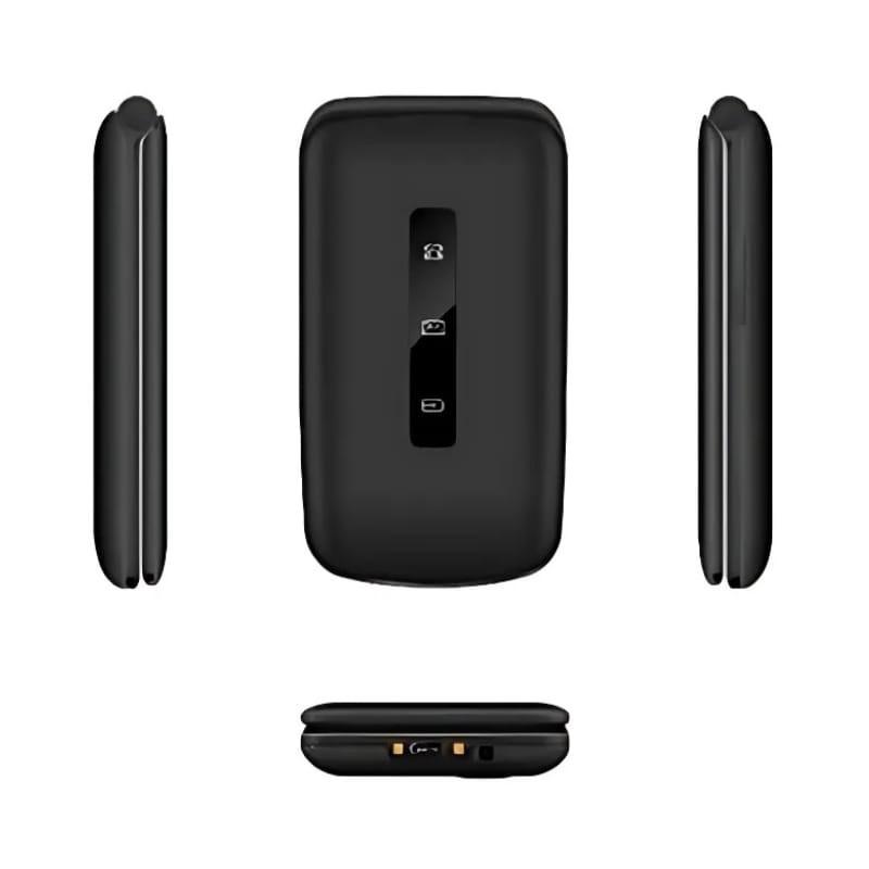 Qubo P-210NW 4G Noir - Téléphone portable pour les personnes âgées - design avec couverture