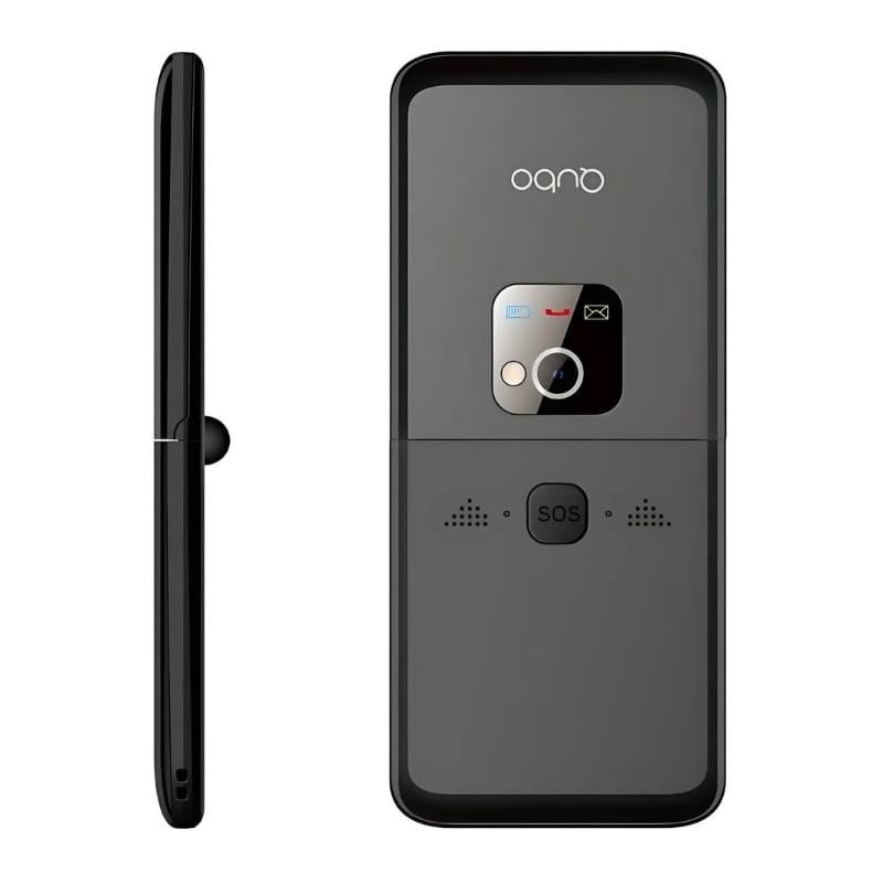 Qubo X-10 Negro - Teléfono Móvil para Personas Mayores - vista trasera y lateral
