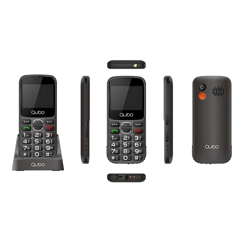Qubo X-230BKC Preto - Telemóvel para Seniores - pormenores de conceção