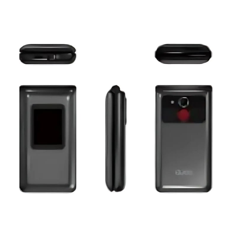 Qubo X-28 4G Negro - Teléfono Móvil para Personas Mayores - vista trasera y lateral