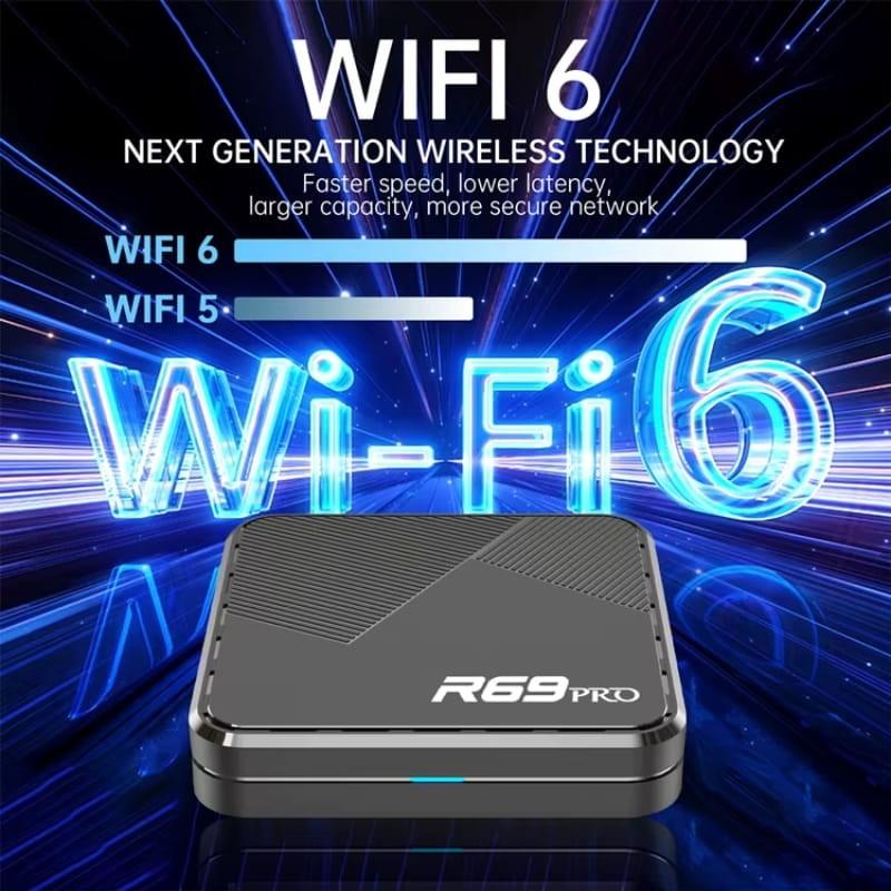 R69 Pro 2Go/16Go 8K WiFi 6 Android 14 - Connectivité WiFi 6