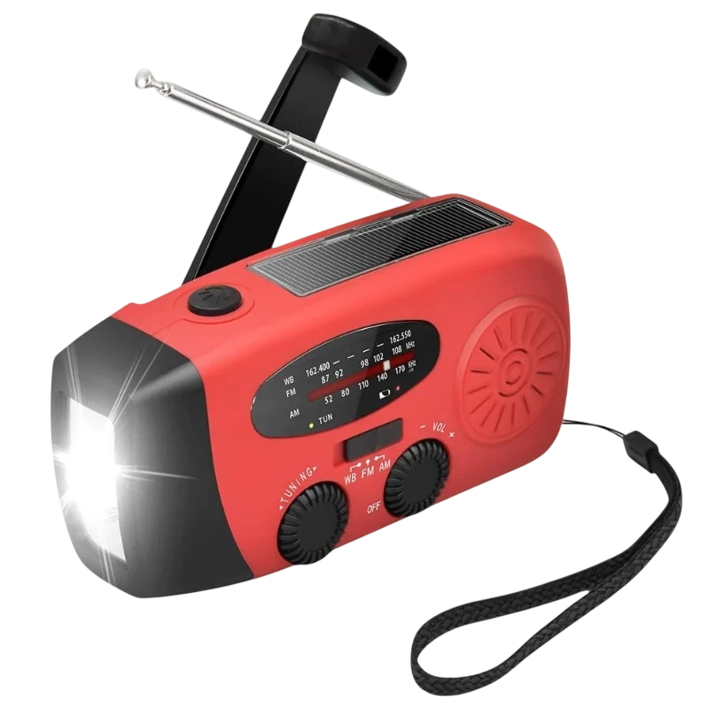 Radio Stonego 2000 mAh Rojo - Radio de Emergencia