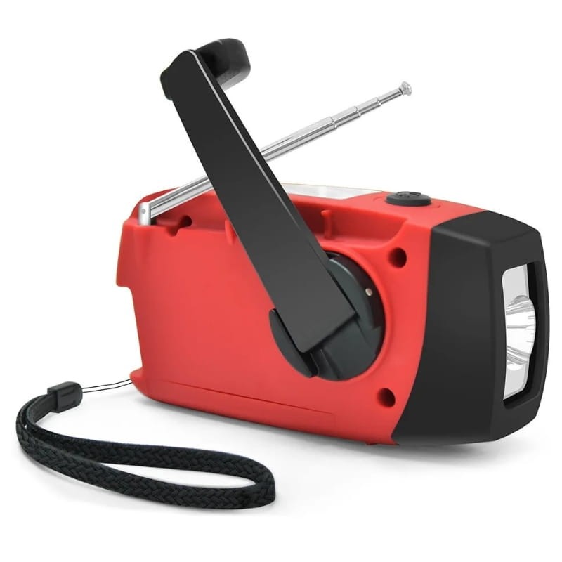 Radio Stonego 2000 mAh Rojo - Radio de Emergencia - vista lateral