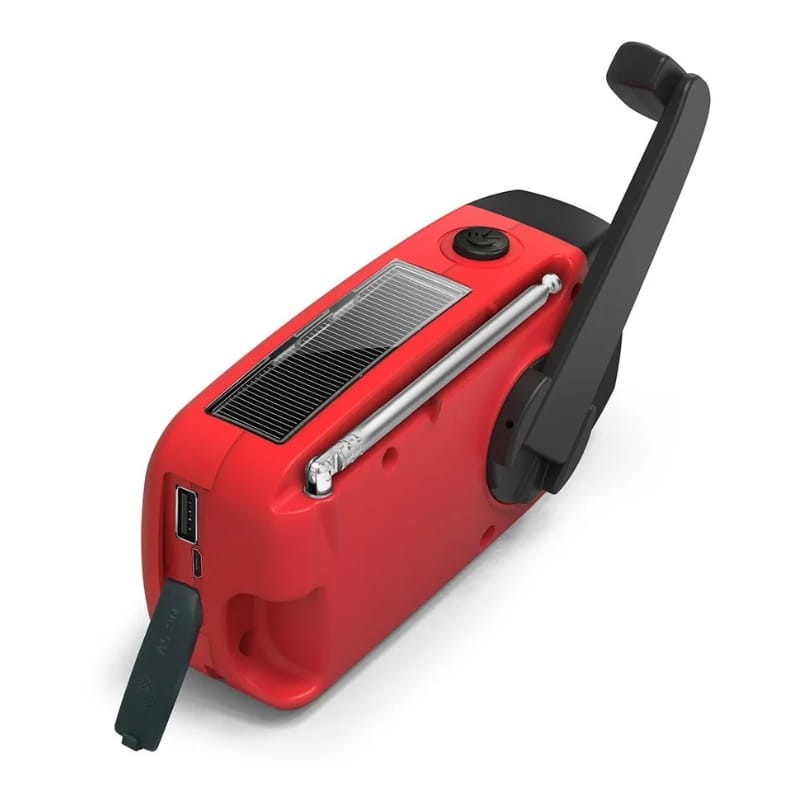 Radio Stonego 2000 mAh Rojo - Radio de Emergencia - vista a 45 grados