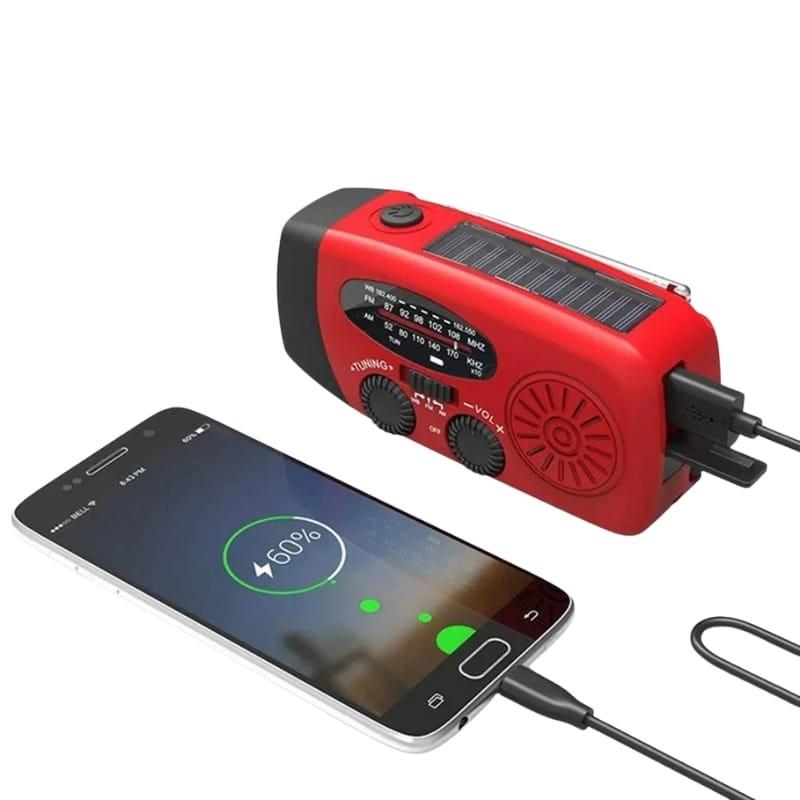 Radio Stonego 2000 mAh Rojo - Radio de Emergencia - función powerbank