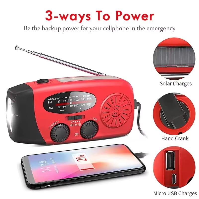Radio Stonego 2000 mAh Rojo - Radio de Emergencia - formas de carga