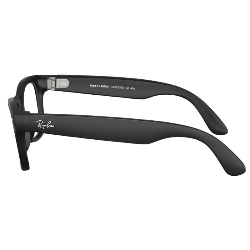 Ray-Ban Meta Wayfarer Negro con Lentes Transparentes - vista lateral