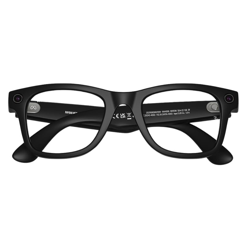 Ray-Ban Meta Wayfarer Negro con Lentes Transparentes - plegables