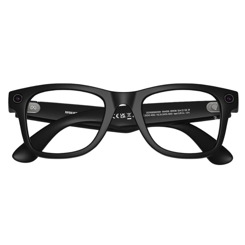 Ray-Ban Meta Wayfarer Negro con Lentes Transparentes - plegables