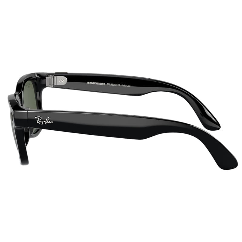 Ray-Ban Meta Wayfarer Noir Brillant - vue latérale