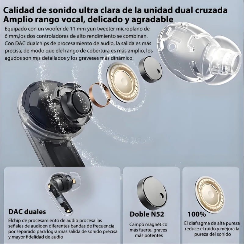 Realme Buds Air 7 Pro ANC Cinzento - controladores de alto desempenho