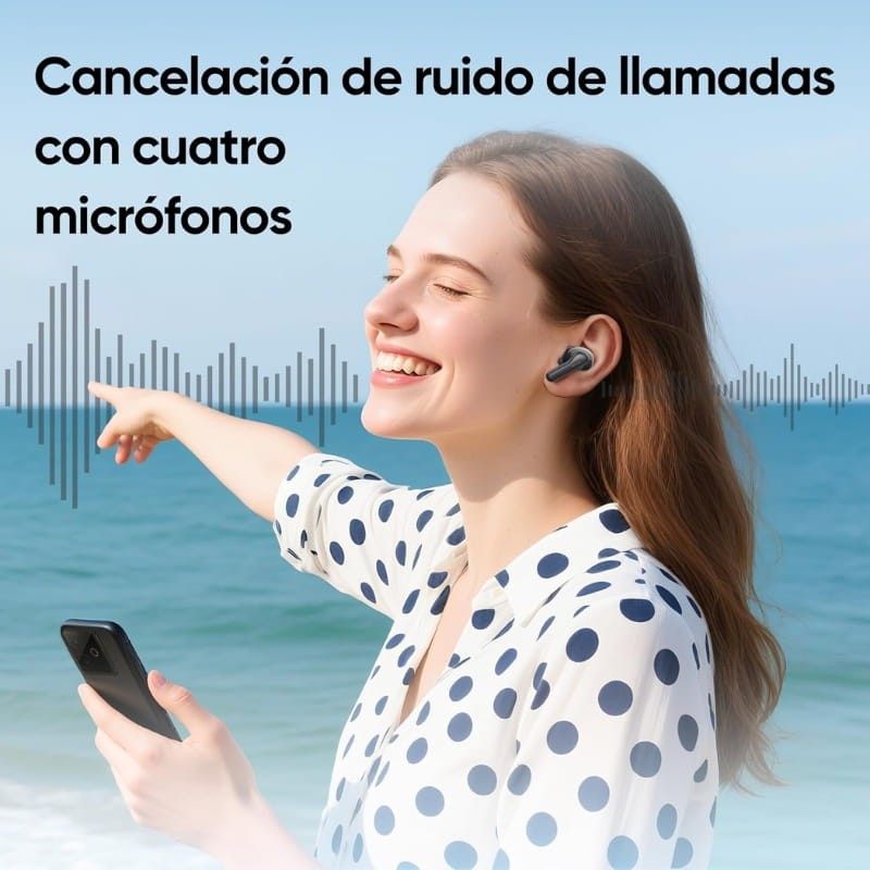 Realme Buds T200 ANC Negro - sistema de micrófonos