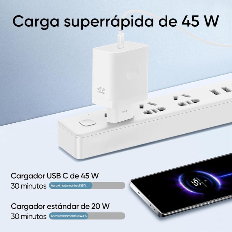 Realme SUPERVOOC 45W USB-A Blanco - carga rápida
