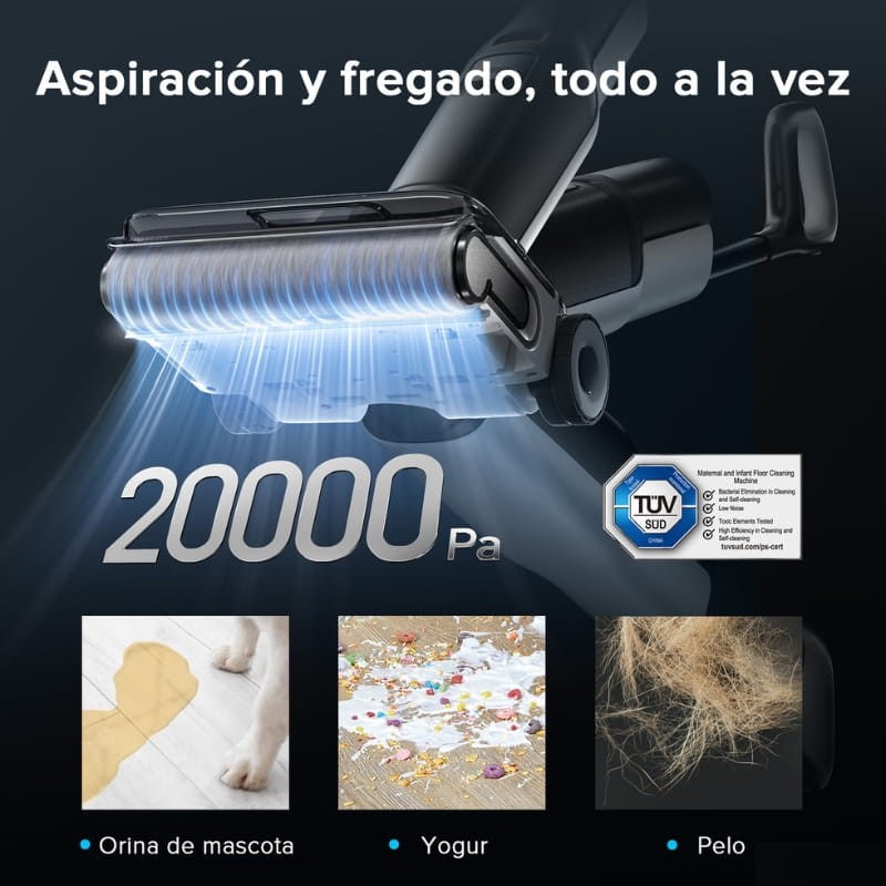 Roborock F25 ACE 740 ml Preto/Branco - potência de sucção