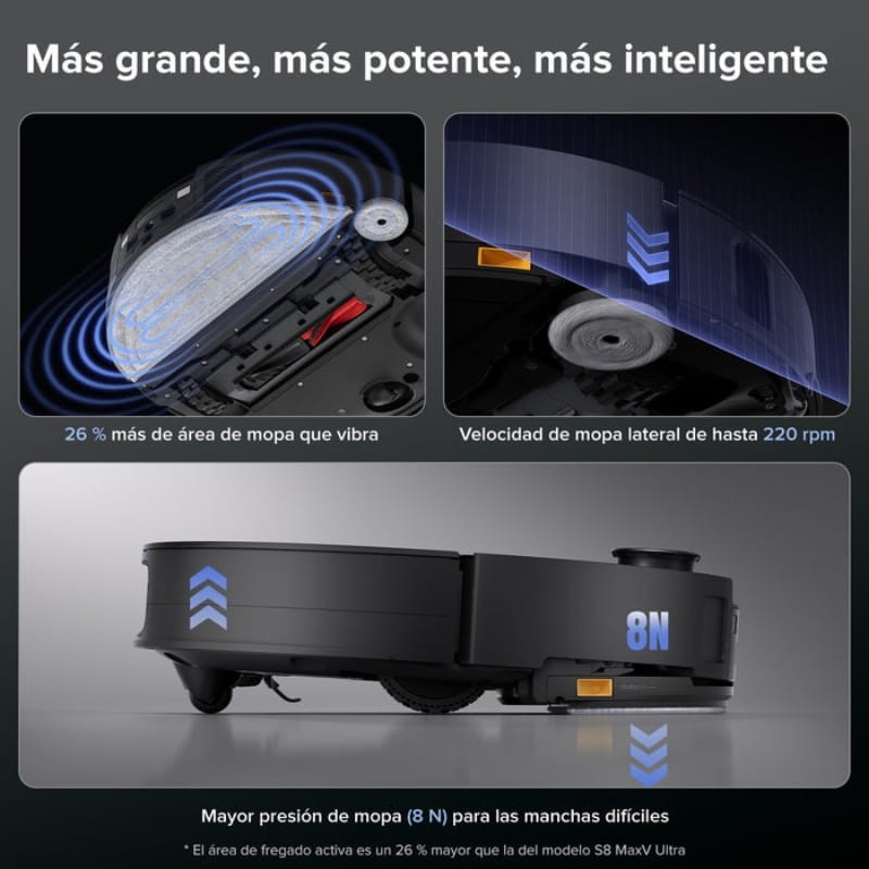 Roborock Saros 10 Negro - detalle del diseño