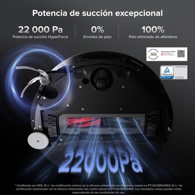 Roborock Saros 10 Negro - potencia de succión