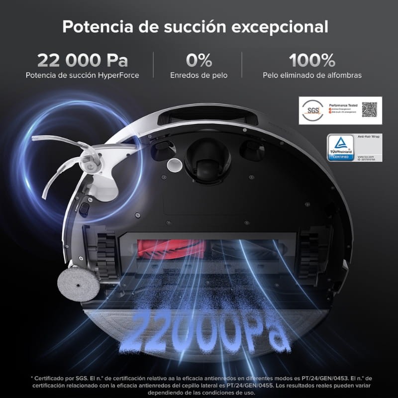 Roborock Saros 10 Blanco - potencia de succión