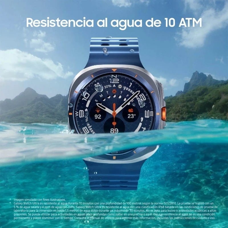 Samsung Galaxy Watch Ultra 2025 Plata Titanio - resistencia al agua
