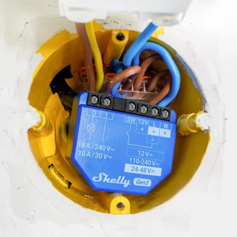 Shelly 1 Gen3 Bleu - Relais intelligent WiFi - installation