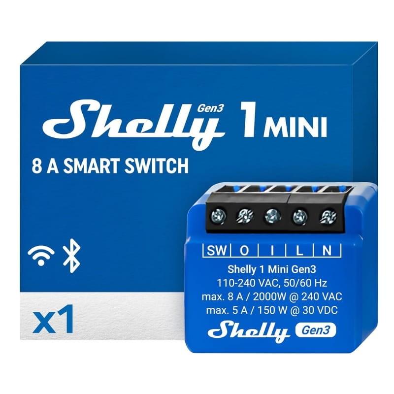 Shelly 1 Gen3 Bleu - Relais intelligent WiFi - emballage