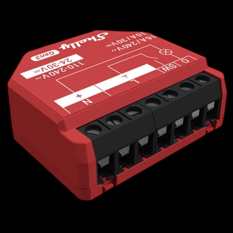 Shelly 1PM Gen3 Rojo - Relé Inteligente WiFi