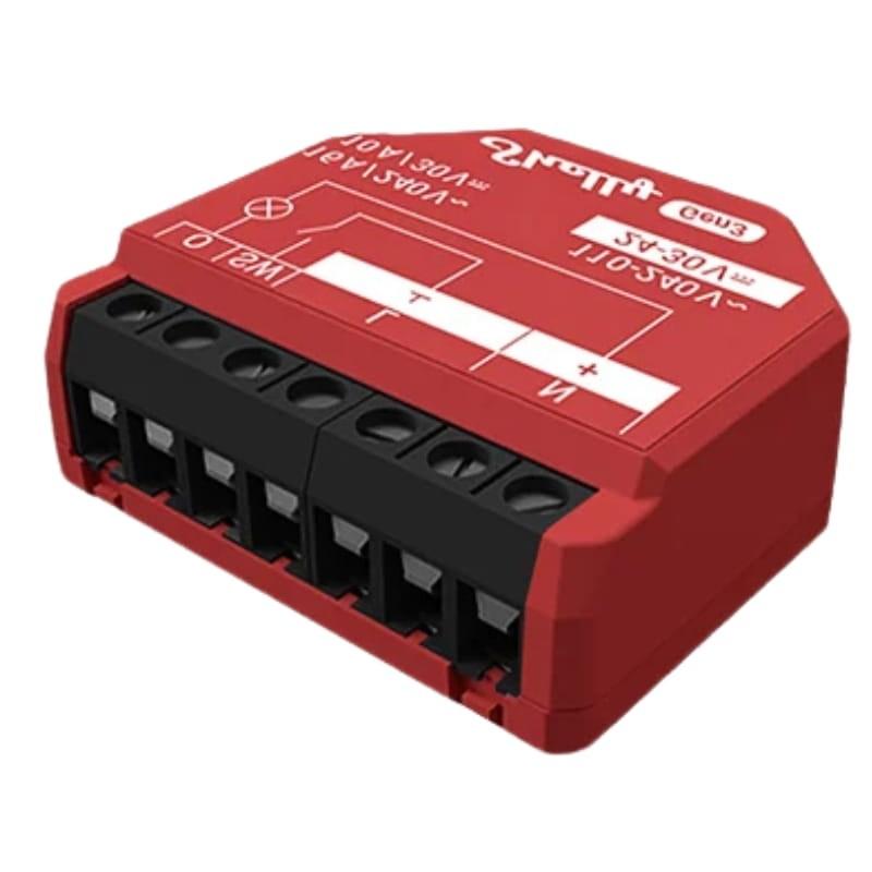 Shelly 1PM Gen3 Rojo - Relé Inteligente WiFi - vista a 45 grados