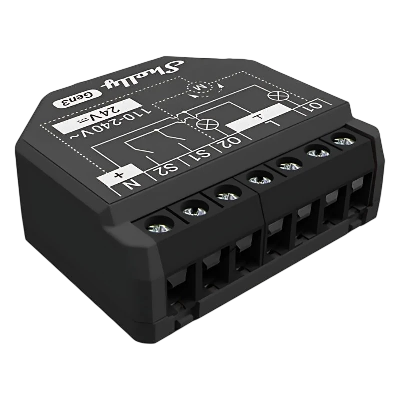 Shelly 2PM Gen3 Negro - Relé Inteligente WiFi