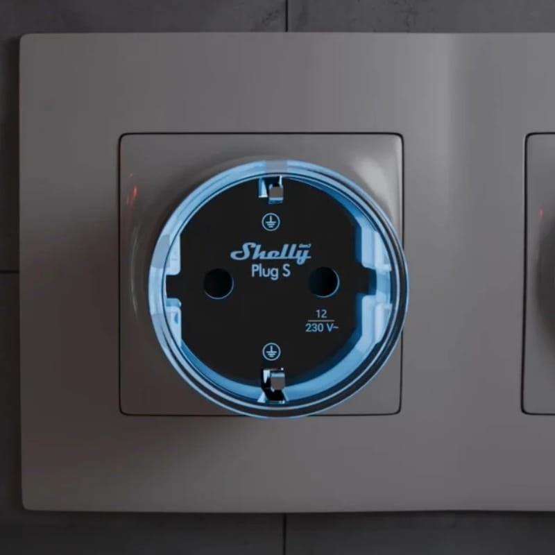 Shelly Plug S MTR Gen3 Branco - Ficha inteligente - vista frontal
