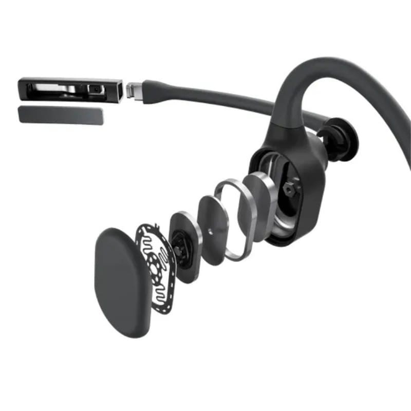 Shokz OpenComm 2 Industrial Noir - Casque à conduction osseuse - structure du casque