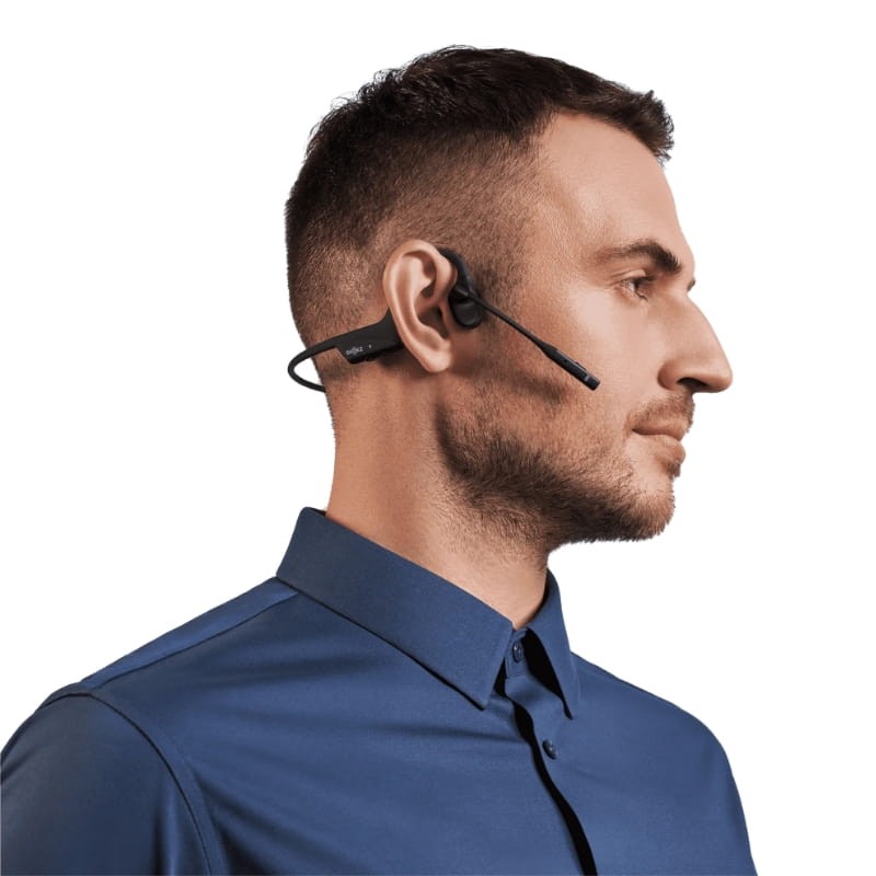 Shokz OpenComm 2 Industrial Noir - Casque à conduction osseuse - conception d'oreille ouverte