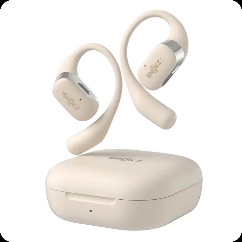 Shokz OpenFit Bege - Auscultadores Bluetooth