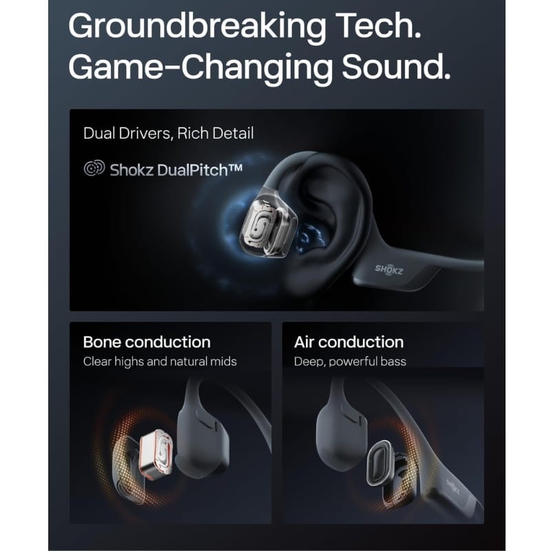 Shokz OpenRun Pro 2 Negro - tecnología dual-pitch