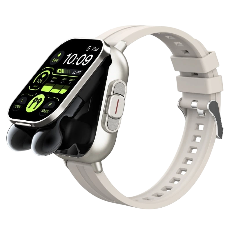 D8 Prata com Bracelete de Silicone e Auriculares