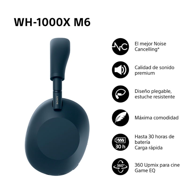 Sony WH-1000XM6 ANC Bleu Minuit - principales fonctions