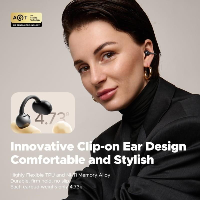 SoundPEATS POP Clip TWS Morado con diseño de clip auricular, acabado mate, gancho flexible de aleación con memoria y peso ligero 4.73 g por auricular