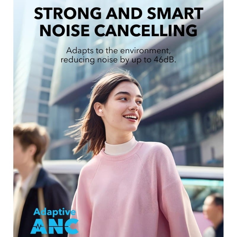 Soundcore A30i ANC Blanc - annulation du bruit