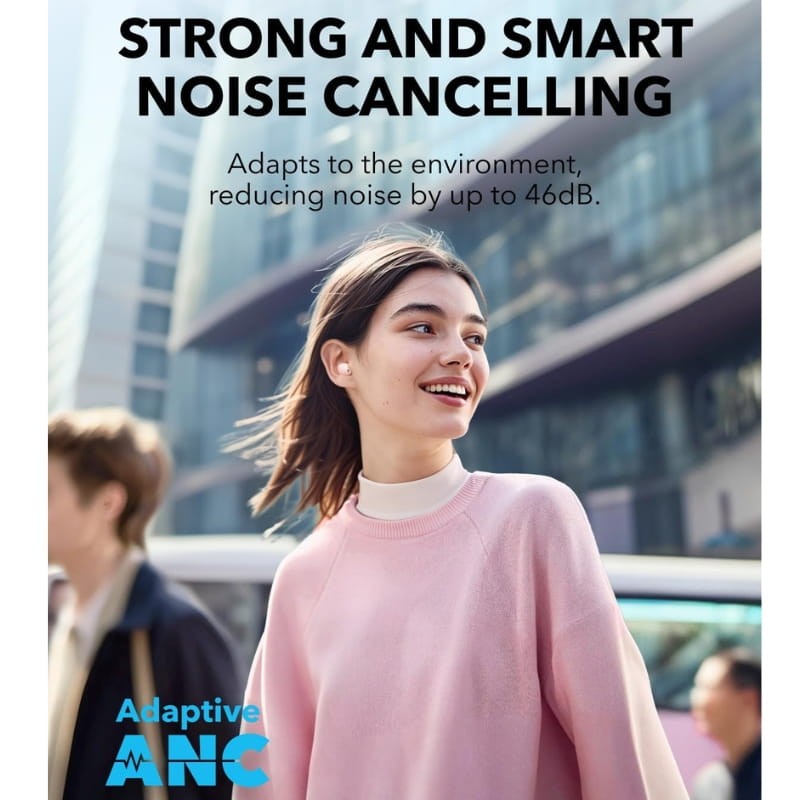 Soundcore A30i ANC Rose - annulation adaptative du bruit