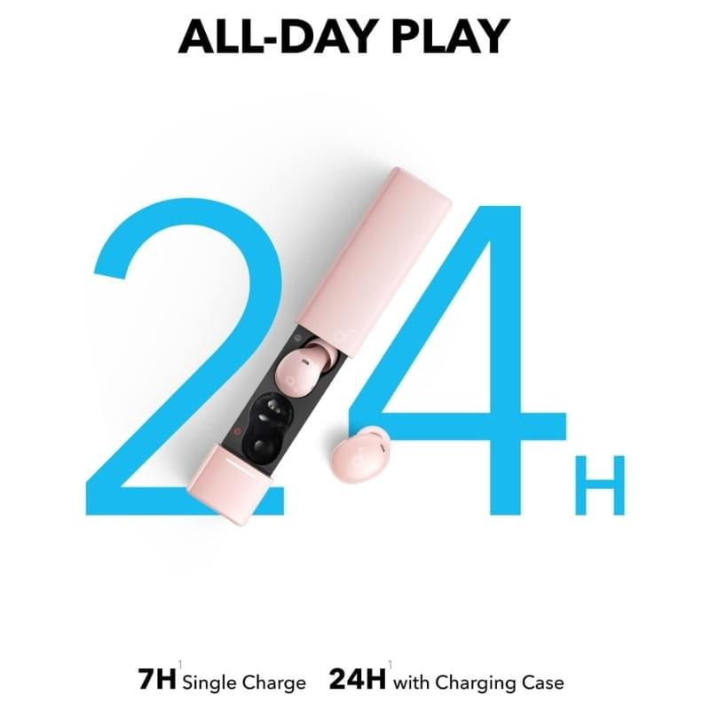 Soundcore A30i ANC Rose - autonomie de la batterie