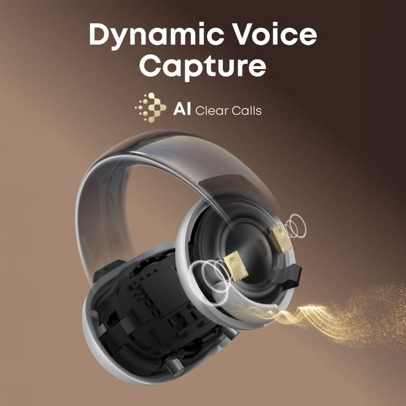 Soundcore AeroClip Branco - captura dinâmica de voz