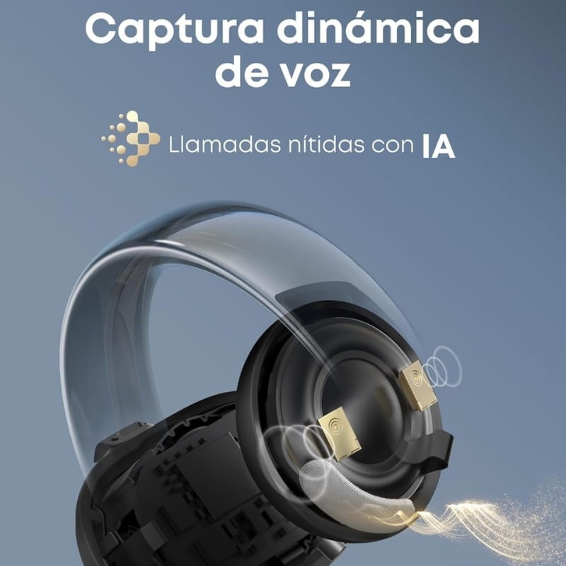 Soundcore AeroClip Preto - Microfones com IA